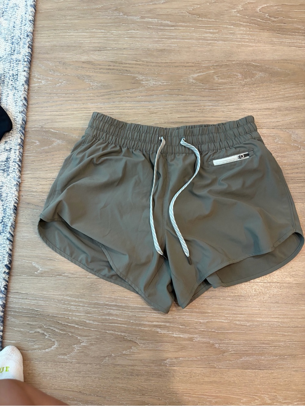 Vuori Olive Drawstring Athletic Shorts
